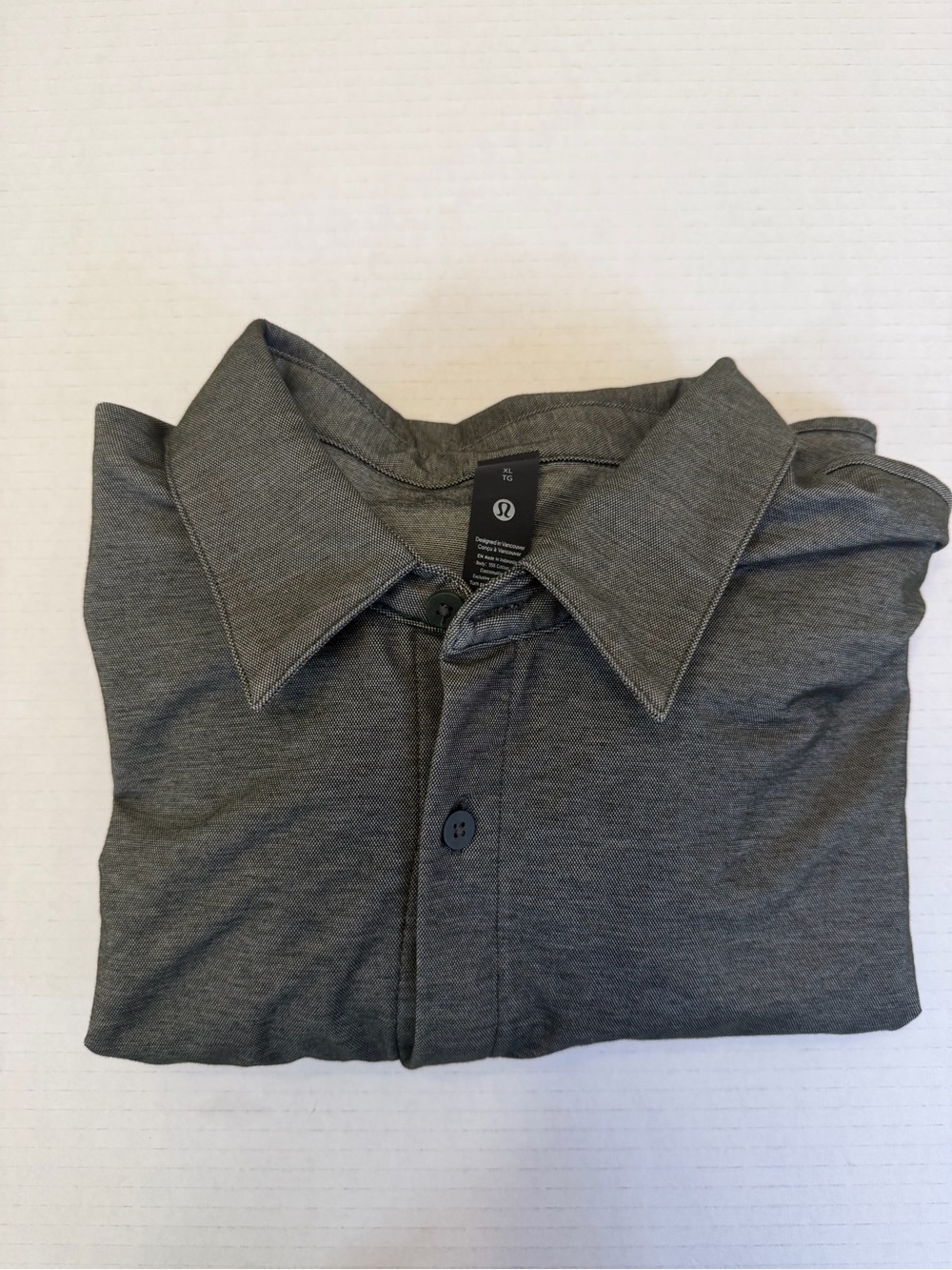 Lululemon Button Down Shirt, Size XL, Heathered Olive Green Long Sleeve